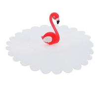 11cm Couvre-tasse Réutilisable Blanc, Flamant Rose, en Silicone