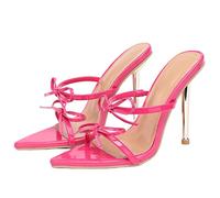 11CM Pantoufles Femmes Bout Ouvert Bout Pointu Chaussures À Talons Hauts Sandales Habillées Adaptées À L'été,Rose,41 EU