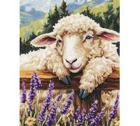 11CT Animal Diy Point De Croix Kit Complet Moutons Grimpant Sur La Clôture Kit De Broderie Estampé À Faire Soi-Même Pour Adultes,Projets De Point De Croix Pour Débutants,Travaux D'Aigu 30x40cm