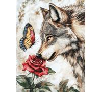 11CT Broderie Point de Croix Kit, Fille de dessin animé Kit Broderie Point de Croix Compté Pré Imprimé Débutant 40x50cm(K295)