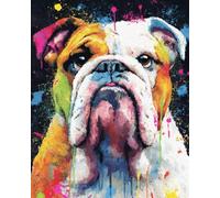11CT Diy Kit Point De Croix Portrait D'Animal Bouledogue Kits De Point De Croix Comptés Pour Adultes Débutants, Motifs Imprimés Estampés, Ensemble De Broderie Pour Décoration Murale 80x100cm