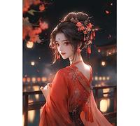 11CT Kit de Démarrage de Broderie, fille de dessin animé classique, D 40*50cm Kit Broderie Point de Croix Compté Pré Imprimé Enfant Débutant Adulte, Kit Canevas Complet Avec Fils au Point de Croix