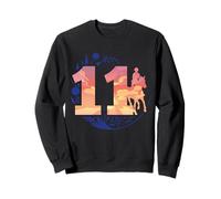 11e Anniversaire cavalière Amateur de Chevaux Fille de 11 Ans Sweatshirt