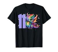 11e Anniversaire Fille Dragon Arc-en-Ciel fête Fille Onze 11 Ans T-Shirt