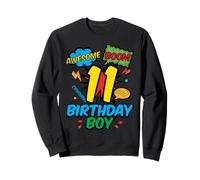 11e Anniversaire garçon Bande dessinée 11e Anniversaire fête Super-héros garçons Enfants Sweatshirt