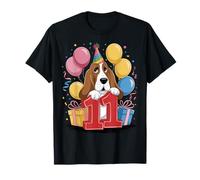 11e anniversaire garçon fille 11 ans onze Basset Hound T-Shirt