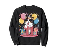 11e anniversaire garçon fille 11 ans onze Border Collie Sweatshirt