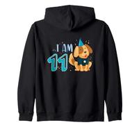 11ème Anniversaire Garçon Chien Chiots Enfants J'Ai 11 Ans Sweat à Capuche