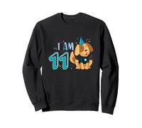 11ème Anniversaire Garçon Chien Chiots Enfants J'Ai 11 Ans Sweatshirt