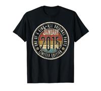 11ème Anniversaire Vintage Janvier 2015 rétro édition limitée T-Shirt Graphique avec Valeur
