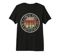 11ème Anniversaire Vintage Janvier 2015 rétro édition limitée T-Shirt Haut de Gamme