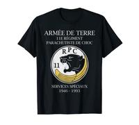 11ème Régiment de Parachute de la Force Spéciale Française Choc Militaire T-Shirt