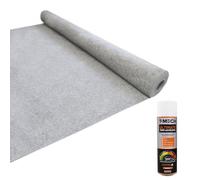 11m2 Moquette Fourgon Voiture Doublure Intérieure Feutre Etirable + 5 Canettes de Glue Adhésif Tapis Flexible Camionette Van Gris Clair Argenté Aménagement Super Epais 3mm polypropylène T-MECH