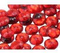 11mm Flat Back Round Acrylic Rhinestones Plastic Gems for Jewelry Making Costume Jewels Cosplay Embelishments - 75 Pieces (Red Ruby A05)