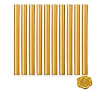 11mm or cire à cacheter pour colle chaude pistolet à colle, 10pcs d'étanchéité de cire Bâtons pour Retro Vintage Seal Timbres Lettre Invitations de mariage Cartes Enveloppes Emballage cadeau