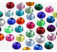 11mm Round Flat Back Acrylic Cabochons Assorted Colors Plastic Gems for Crafts Costume Embelishments Card Making Jewels Jewelry Making Supplies Cosplay Jewels 200 Pcs
