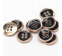 11mm Small Kids Shirt Gold Metal Buttons For Clothes Women Cuff Collar Decorative 2 4 Holes Sewing Accessories(4 Golden Black)