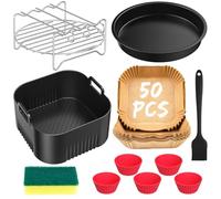 11Pcs Accessoires Air Fryer pour Philips L Series 5000/3000 4.1L (HD9255, HD9252, HD9200), Réutilisable Moule Silicone Air Fryer pour Philips Essential 4,1L, BPA-free Accessoires Airfryer
