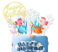 11pcs Animaux Océan Décorations de Gâteaux Topper de Gâteau Baleine Pour enfants sous la mer Ocean Sea World Thème Anniversaire Baby Shower Party Supplies
