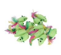 11PCS Chat Souris Jouets, Multi-usages Couineur Hochet Chat Jouets Souris Interactive Chat Jouet Souris Pour Chats D'intérieur Vert