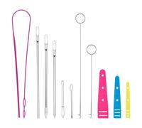 11pcs d'Outils d'Enfilage de Cordon, Enfileurs de Cordon Flexibles Crochets Tourneurs en Métal Clips Élastiques Outils d'Extraction de Cordon pour Vestes en Tissu Sweats à Capuche Pantalons