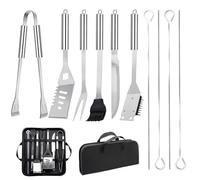 11Pcs Ensemble Ustensiles Barbecue en Acier Inoxydable Professionnel - Kit d'Accessoires Grill Barbecue Pratiques avec Sac Portable - Set Barbecue Outils pour Camping d’Extérieur et Pique-Nique