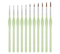 11Pcs Fine Detail Brushes Set With Soft Grip For Acrylic Gouache Oil Model Figurines & Face Painting Art Portable Artist Sketching Tool