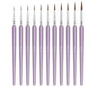 11Pcs Fine Detail Brushes Set With Soft Grip For Acrylic Gouache Oil Model Figurines & Face Painting Art Portable Artist Sketching Tool