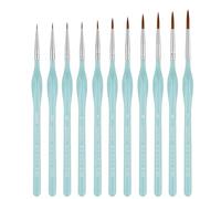 11Pcs Fine Detail Brushes Set With Soft Grip For Acrylic Gouache Oil Model Figurines & Face Painting Art Portable Artist Sketching Tool