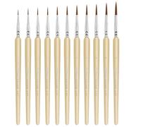 11Pcs Fine Detail Brushes Set With Soft Grip For Acrylic Gouache Oil Model Figurines & Face Painting Art Portable Artist Sketching Tool