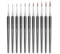 11Pcs Fine Detail Brushes Set With Soft Grip For Acrylic Gouache Oil Model Figurines & Face Painting Art Portable Artist Sketching Tool
