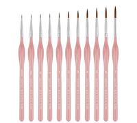 11Pcs Fine Detail Brushes Set With Soft Grip For Acrylic Gouache Oil Model Figurines & Face Painting Art Portable Artist Sketching Tool