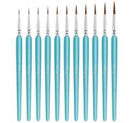 11Pcs Fine Detail Brushes Set With Soft Grip For Acrylic Gouache Oil Model Figurines & Face Painting Art Portable Artist Sketching Tool