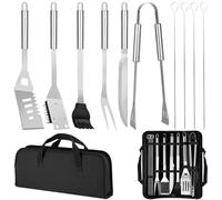 11Pcs Kit Ustensiles Barbecue Acier Inoxydable Professionnel Comprend Mallette, Set Outils Grill Pratiques Complet, Ensemble Accessoires BBQ Durables pour Cadeau Homme, Camping Extérieur, Pique-Nique