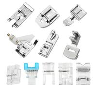 11Pcs Pied de Biche Machine a Coudre,Pieds Presseurs Universels pour Machines à Coudre,Presseurs Métalliques,Compatibles avec Les Machines.Her, Babylock, Janome, Elna, Toyota et Singer.