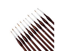 11PCS Pinceaux Peinture, Pinceau Fin Set de Pinceaux Professionnels de Précision pour Acrylique Aquarelle, Miniature, Modélisme et Peinture pa