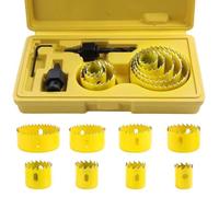 11PCS Scies Cloches Bi-Métal en Acier au Carbone 19-64mm, Coffret Scie Cloche pour Bois, Plaque de Plâtre, Plastique
