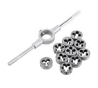 11PCS Screw Die & Wrench Set | External Thread Cutting Tapping Tools | Bearing Steel Construction for Machine Repair/Automotive Maintenance | M6 - M12 Coarse Thread Kit