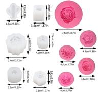 11pcs Silicone Mold For Succulent Flower Moulds,Resin Mold For Cactus Flower Rose Silicone Candle Mould For Soap Craft Cake Decoration Epoxy Resin Polymer Clay