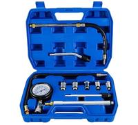 11PCS Testeur de Compression Moteur Essence, Coffret Compressiomètre 0-300 PSI / 0-20 Bar, Manomètre Auto Moto pour Cylindre, Détecteur de Fuite, Outil Diagnostic Universel