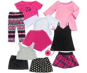 11pcs Vêtements poupée,Teamson Kids, multicolore, 10 X 18 X 46