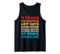 11th Birthday 11 Years of Being Awesome Vintage 11 Years Old Débardeur