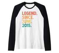 11th Birthday Legend Since June 2015 11 Years Old Vintage Manche Raglan