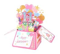 11th Carte Pop Up Anniversaire, Jolie Carte 3D Joyeux Anniversaire avec Enveloppe Décoration Joyeuse Cadeau Créatif en Boîte de Maman et Papa pour Filles et Garçons de 11th