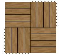 11x Carreau de Terrasse Relief WPC 30x30 cm 1 m² Noir Dalle de Jardin vidaXL
