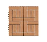 11x Carreau de Terrasse WPC 30x30 cm 1 m² Couleur Teck Dalle de Chemin 45027