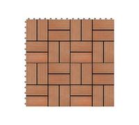 Carreau de terrasse 11 pcs WPC 30 x 30 cm 1 m² Couleur Teck