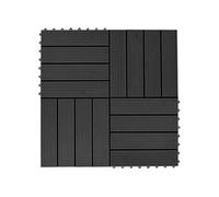 11x Carreau de Terrasse WPC 30x30 cm 1 m² Noir Pelouse Dalle de Patio 45023