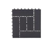 11x carreau WPC Rhone carrelage optique bois à 30x30cm base anthracite décalé