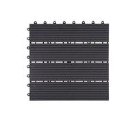 11x carreau WPC Rhone carrelage optique bois à 30x30cm base anthracite linéaire